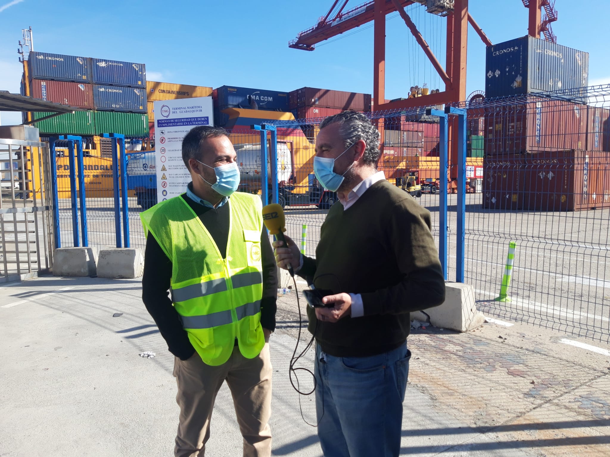 Instante de la conexión en la terminal de contenedores del Puerto