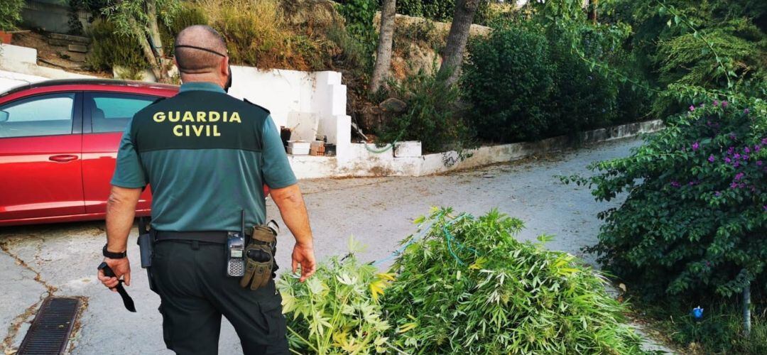 Agente de la Guardia Civil que ha participado en el registro de las viviendas.