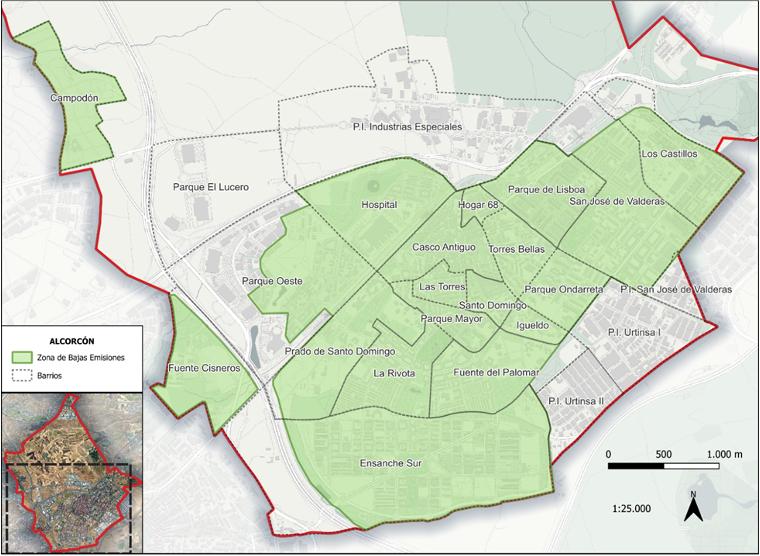 Mapa de la ZBE de Alcorcón