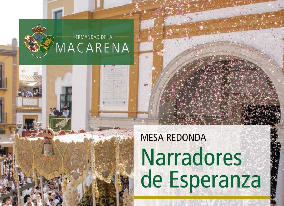 Cartel de la mesa redonda que se celebra este miércoles en la Hermandad de La Macarena