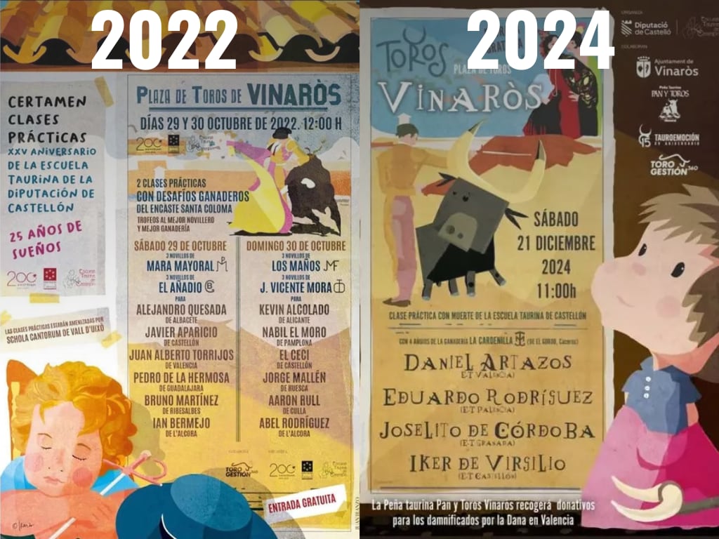 Los niños han estado presentes en el cartel de la Escuela Taurina también durante el gobierno progresista en la Diputación de Castellón