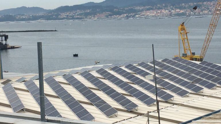 Instalación de placas Fotovoltaicas sobre la cubierta de la nave de Frigalsa en Vigo