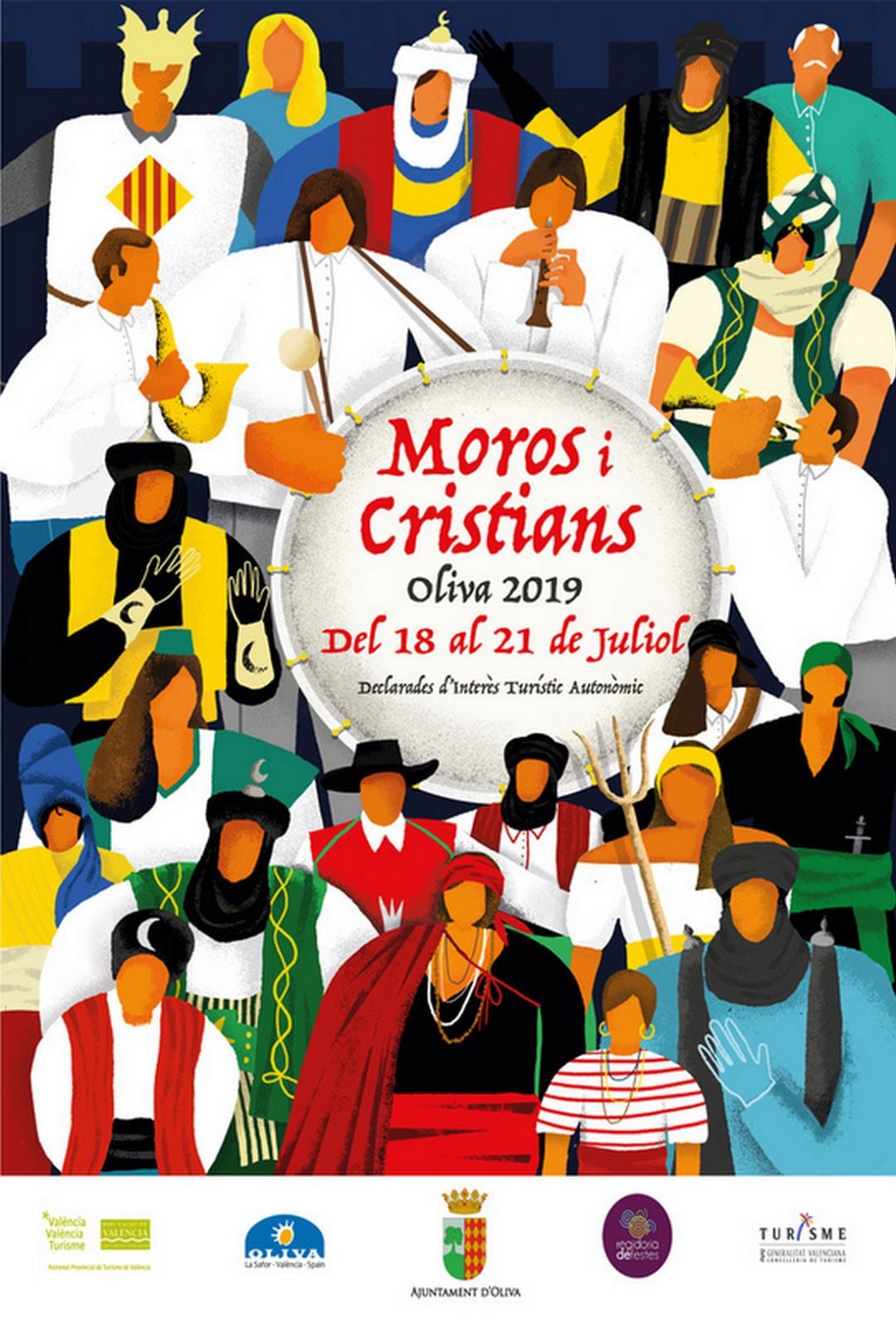 Cartel de la fiesta local moros y cristianos. 