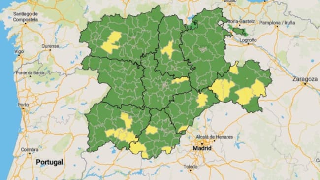 Desglose de las Zonas Básicas de Salud de Castilla y León que cumplen los requisitos de IA en los últimos 7 días. Datos a día 12 de junio