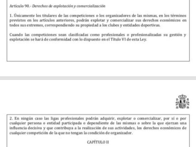 Artículo 90 de la Ley del Deporte.