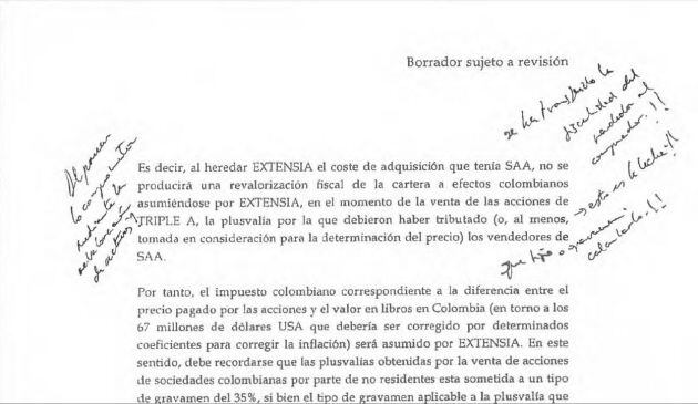 Esas anotaciones corregían y en muchos casos agravaban las conclusiones a las que había llegado el despacho.