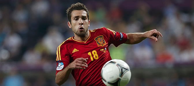 Jordi Alba, durante un partido de la Selección española en la Eurocopa