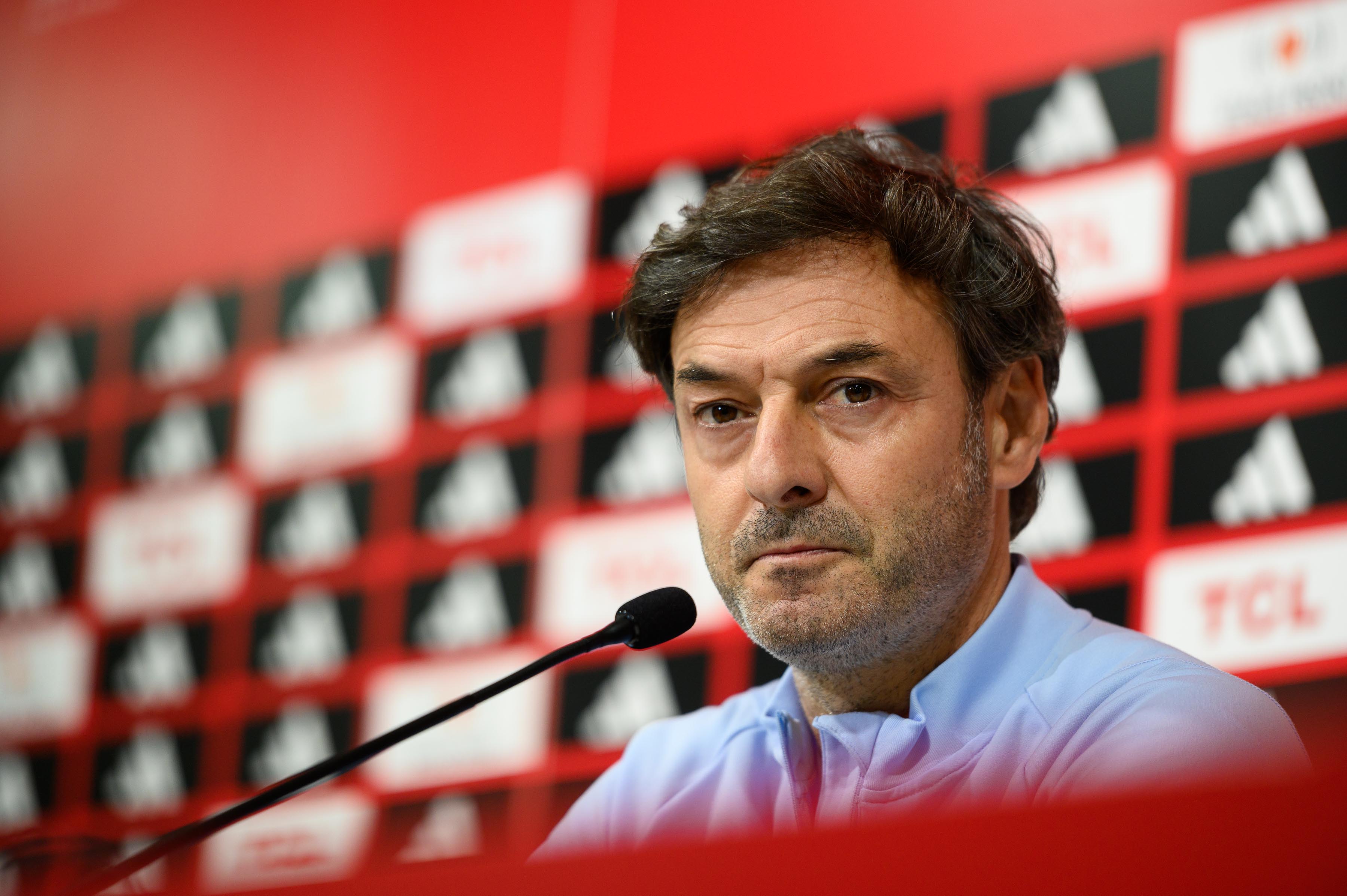 Santi Denia, en la sala de prensa.