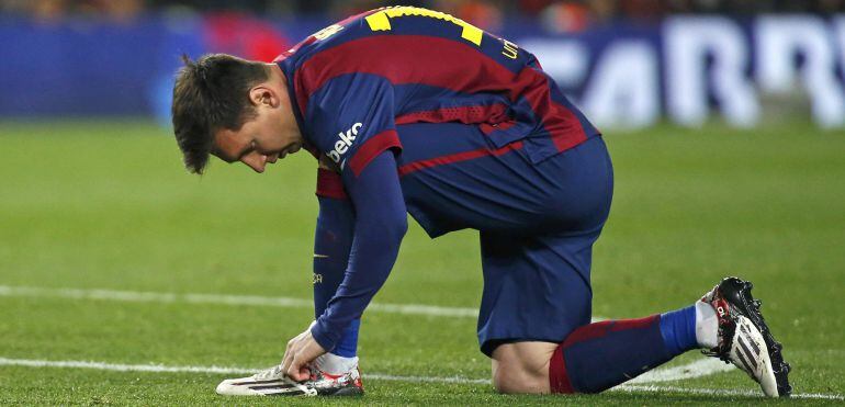 Leo Messi, durante el partido de Liga ante el Real Madrid.