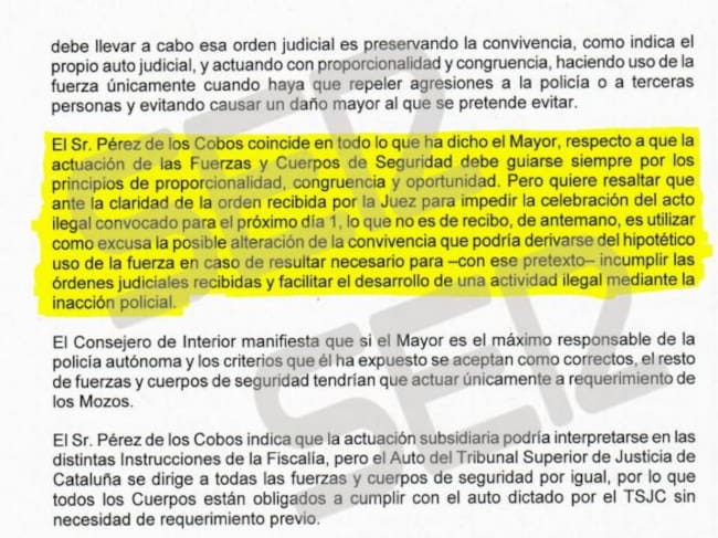 La SER accede en exclusiva al acta de reunión de la junta de seguridad catalana