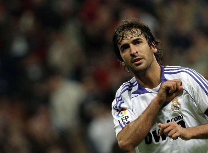 Raúl González Blanco durante un partido de Champions