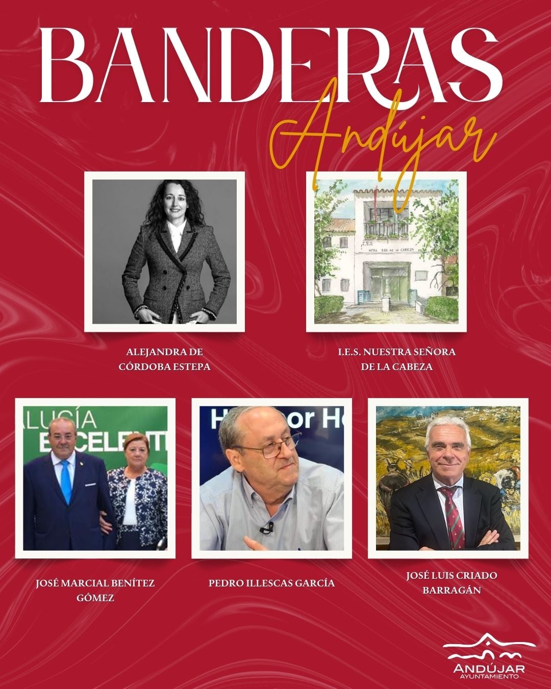 Alejandra de Córdoba, José Marcial Benítez o Jose Luis Criado, entre los galardonados a las Banderas del Día de Andújar
