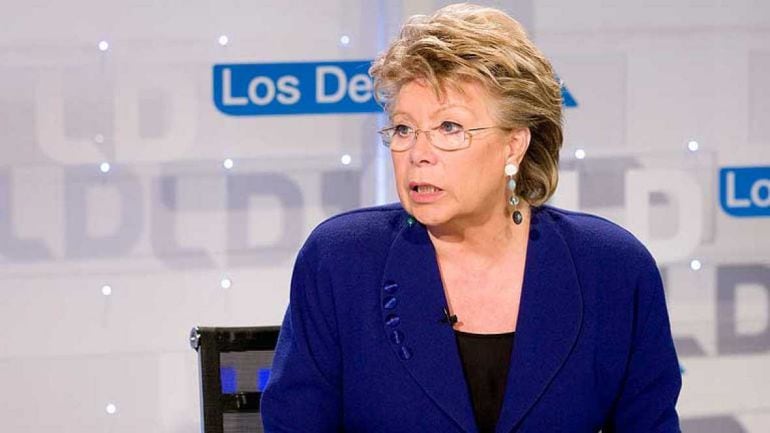 Fotografía de archivo de Viviane Reding, durante &#039;Los Desayunos&#039; de TVE.