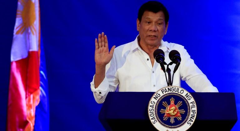 El presidente de Filipinas, Rodrigo Duterte, durante un discurso el pasado catorce de noviembre.