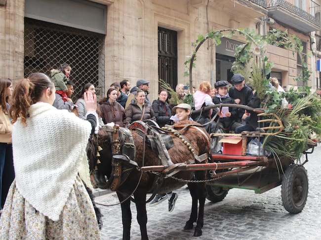 Pastoretes en uno de los carros que han formado parte del desfile