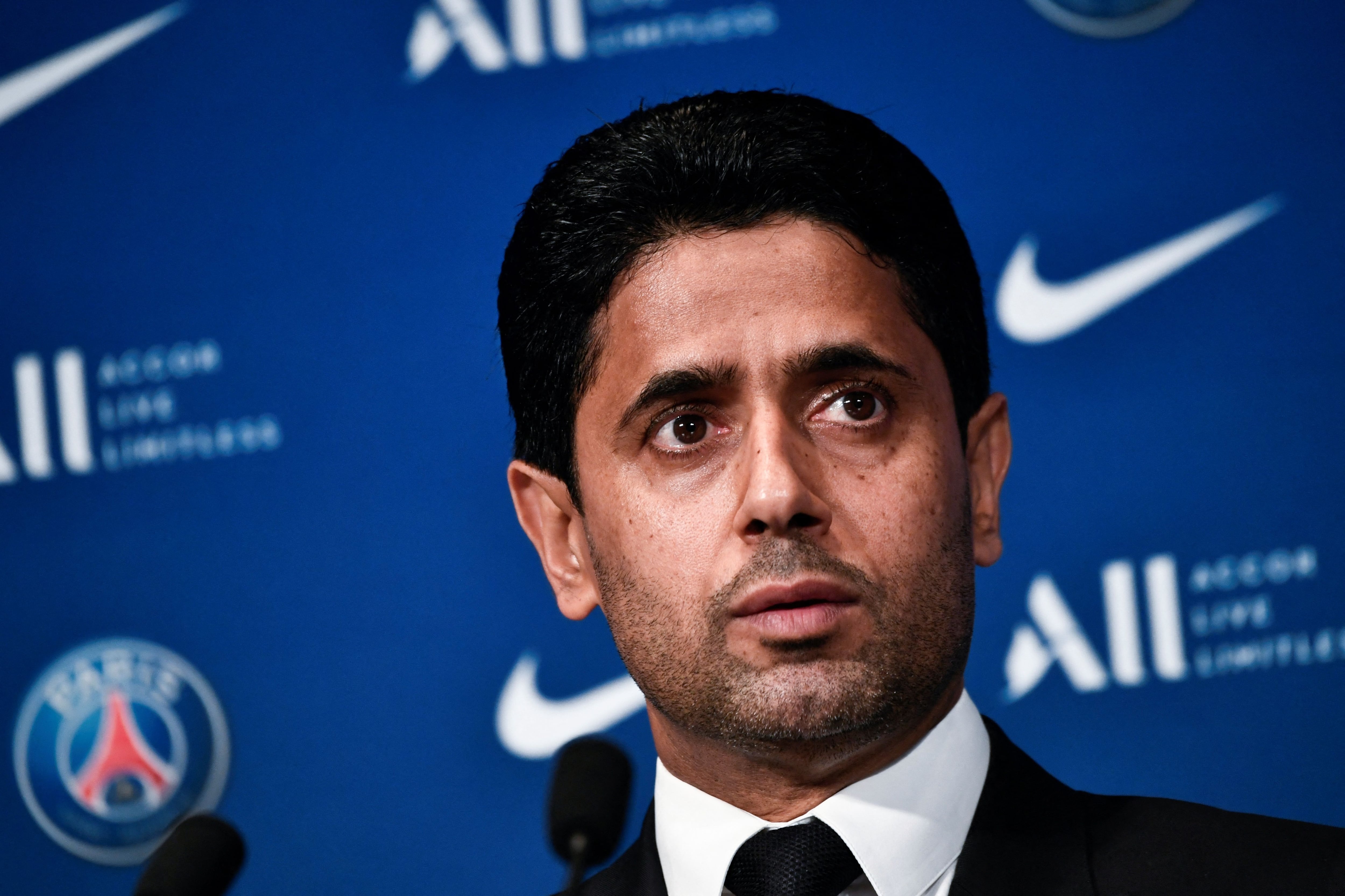 Imagen de archivo del presidente del Paris Saint Germain, Nasser Al-Khelaifi.