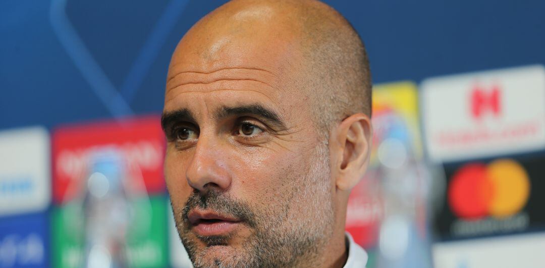 Pep Guardiola, durante la rueda de prensa previa al duelo ante el Real Madrid