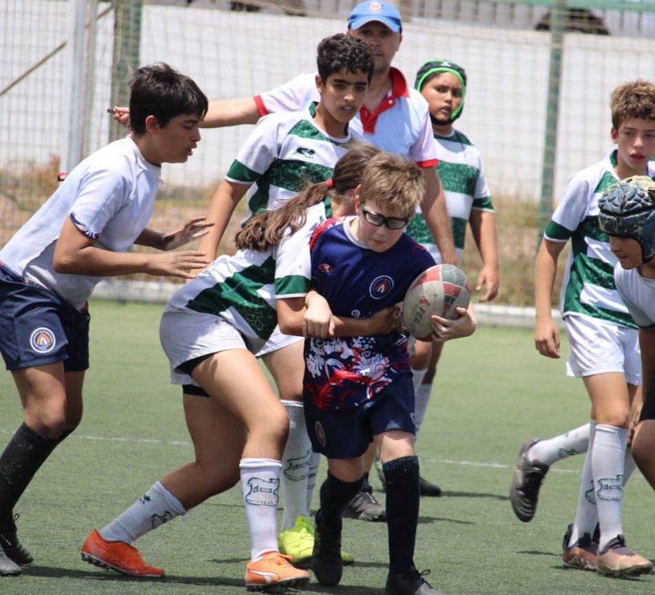 Uno de los partidos de rugby base disputados en Arrecife, Lanzarote.