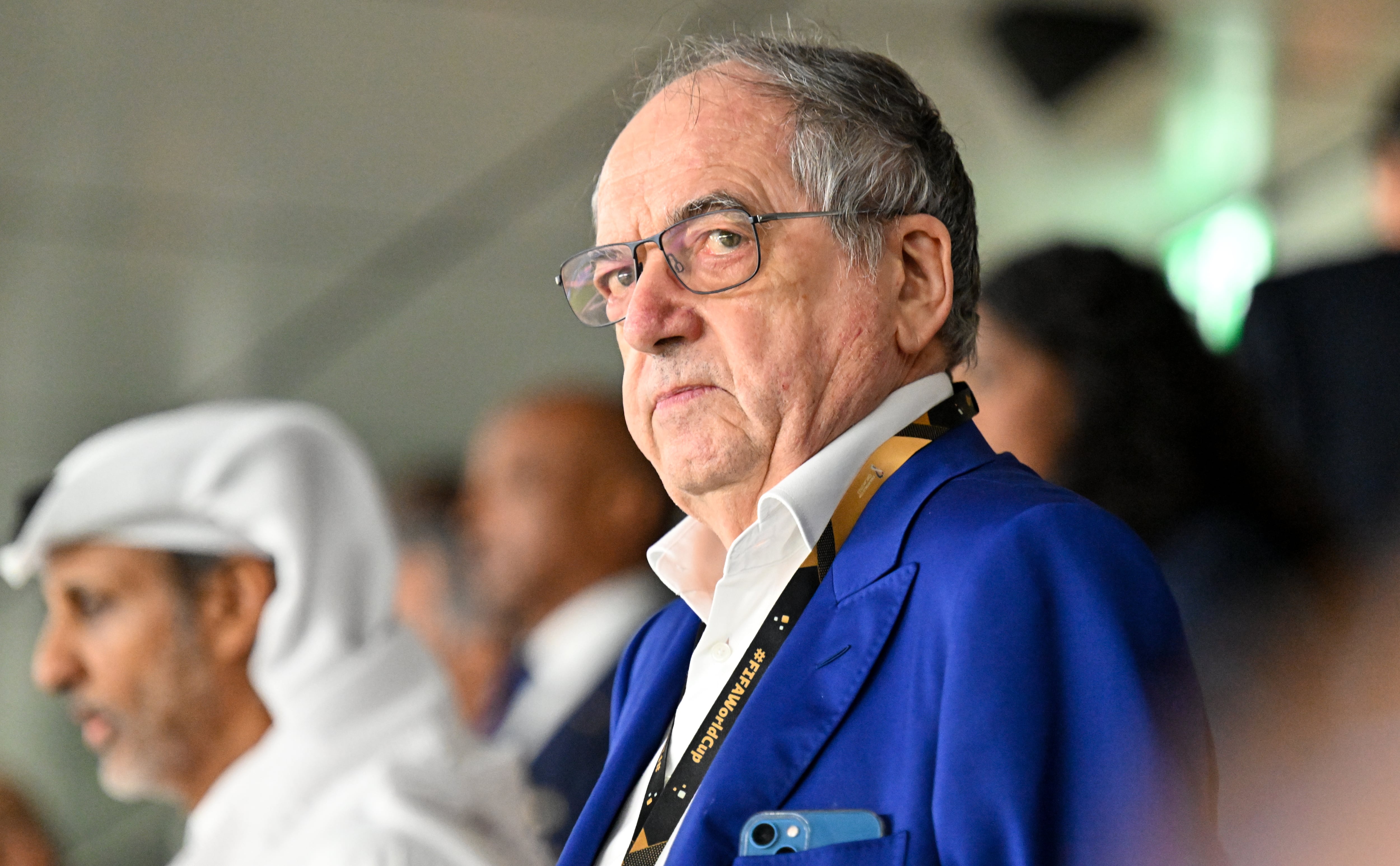 Noël Le Graët, durante un partido de la selección francesa en el Mundial de Qatar