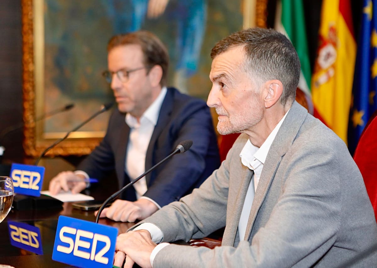 Foro con el candidato a la presidencia de la Junta de Por Andalucía, Antonio Maillo, celebrado en la Cámara de Comercio de Sevilla