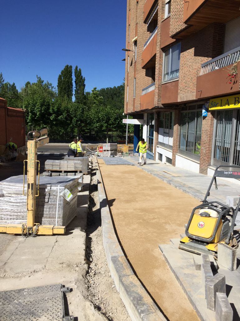 Obras de la calle Panaderas en Palencia
