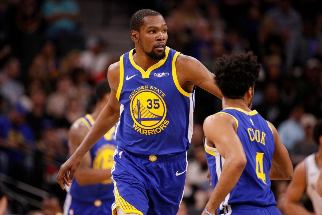 Kevin Durant durante un partido con los Golden State Warriors.