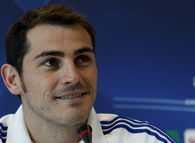 Casillas, durante la rueda de prensa de &#039;Champions&#039;