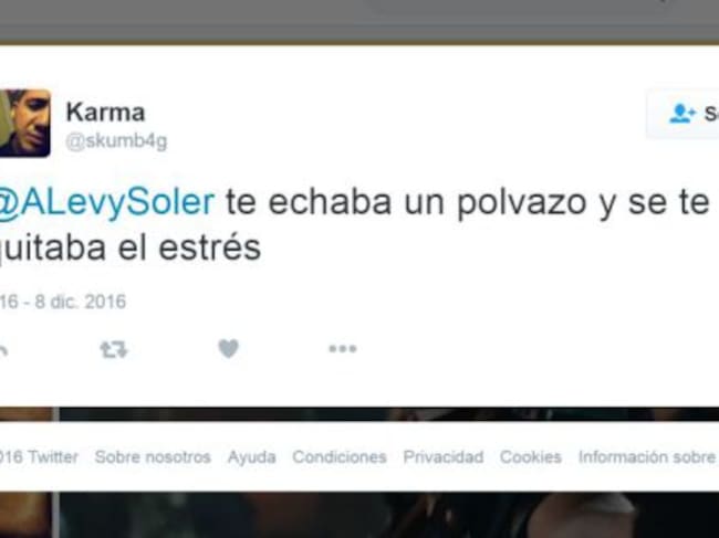 Mensaje dirigido a Andrea Levy, posteriormente borrado.