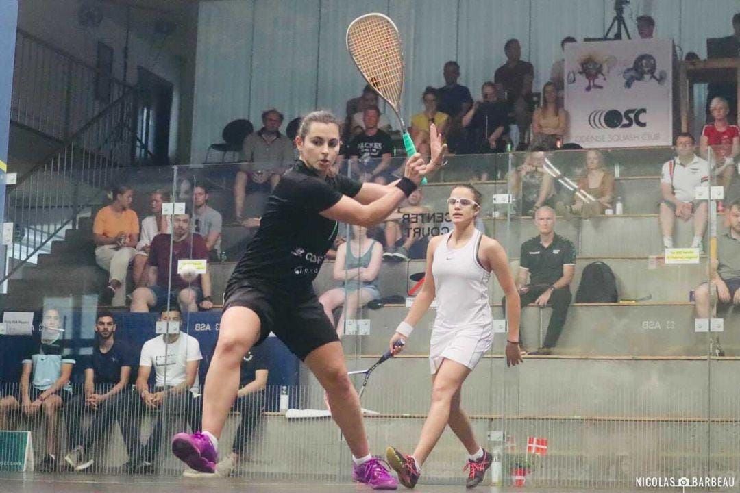 Cristina Gómez compitiendo por estar en el Mundial de Squash