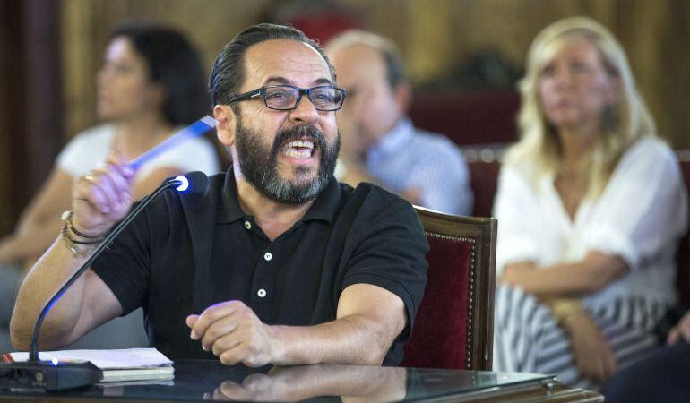 Álvaro Pérez &#039;El Bigotes&#039;, exresponsable de la empresa de la trama Gürtel Orange Market, durante su declaración ante el juez el pasado mes de julio