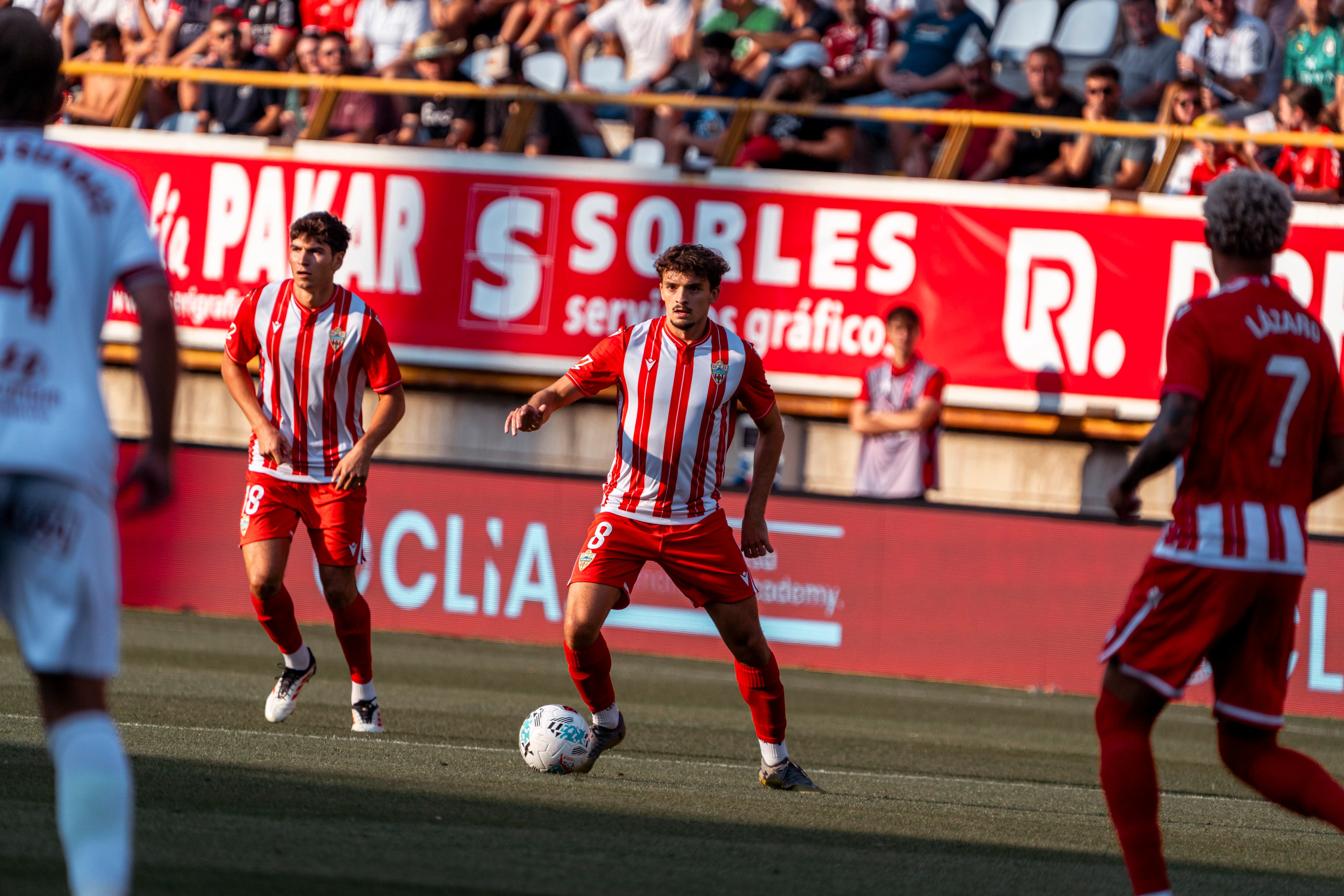 Gui con Bonini en el partido ante la Cultural.