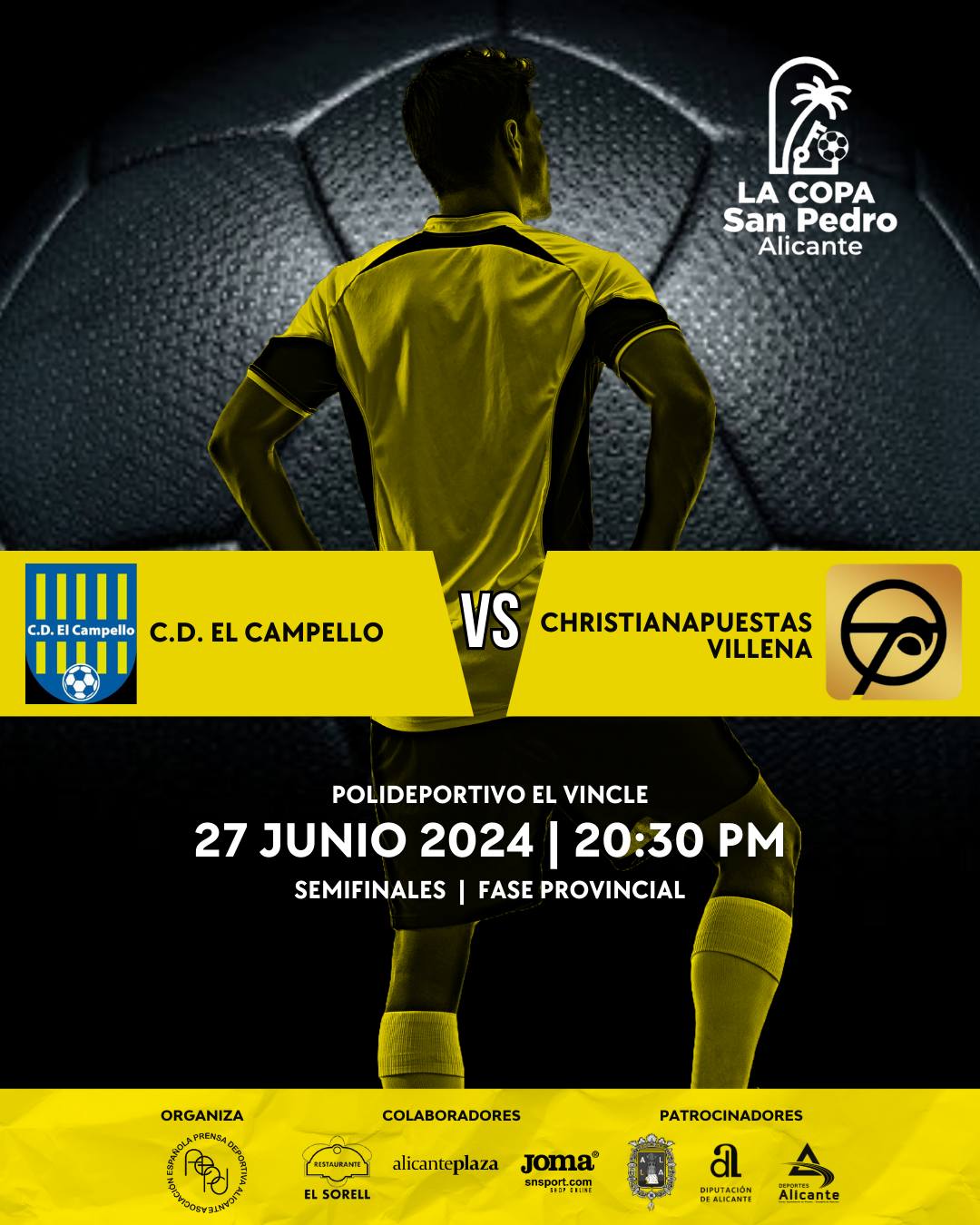 Cartel del partido en El Campello