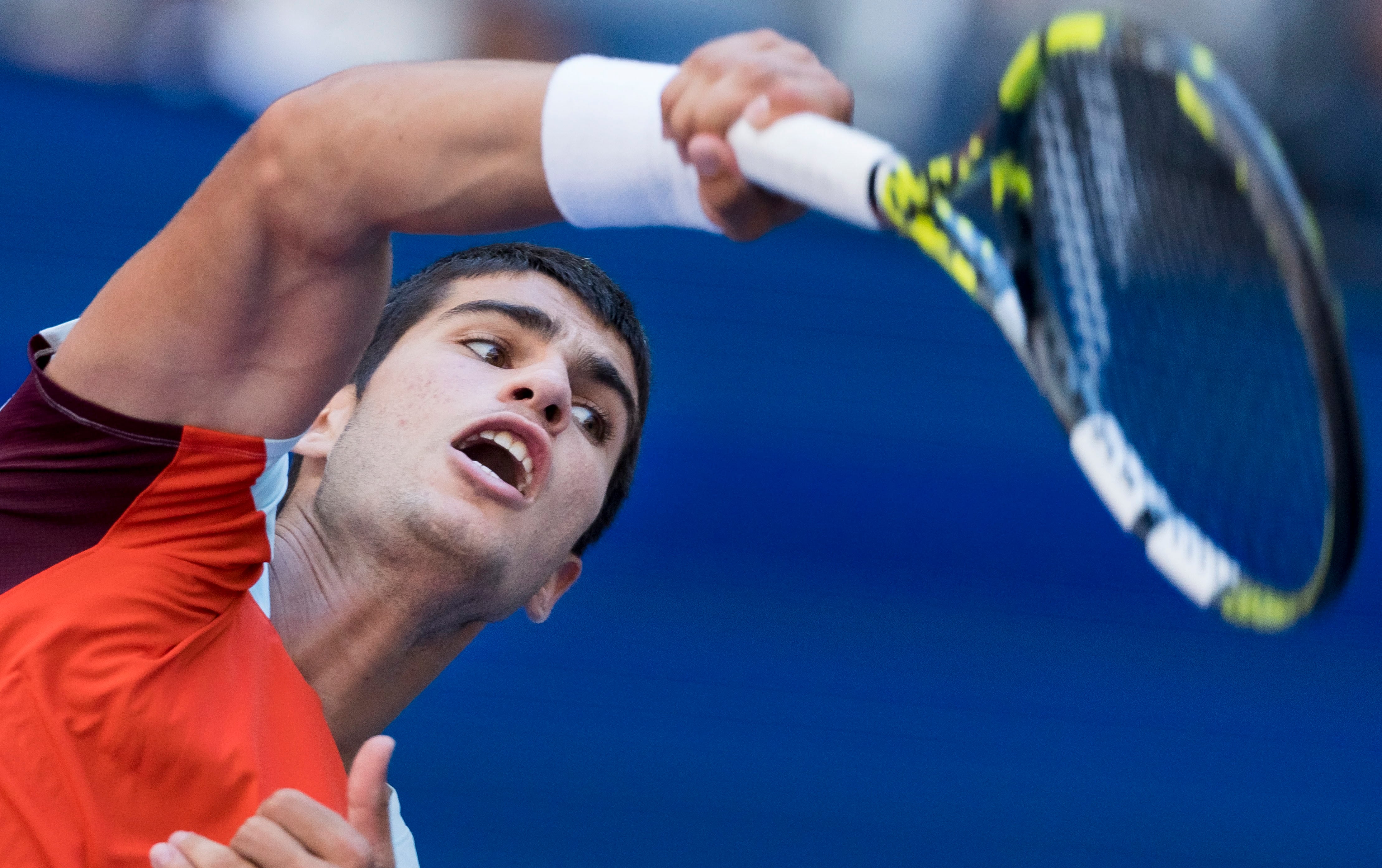 Carlos Alcaraz juega hoy contra Brooksby en el US Open (Tenis, Abierto, España, Estados Unidos, Nueva York) EFE/EPA/JUSTIN LANE