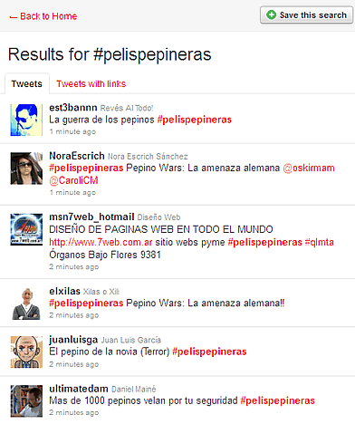 El hastag #pelispepineras es trendic topic mundial