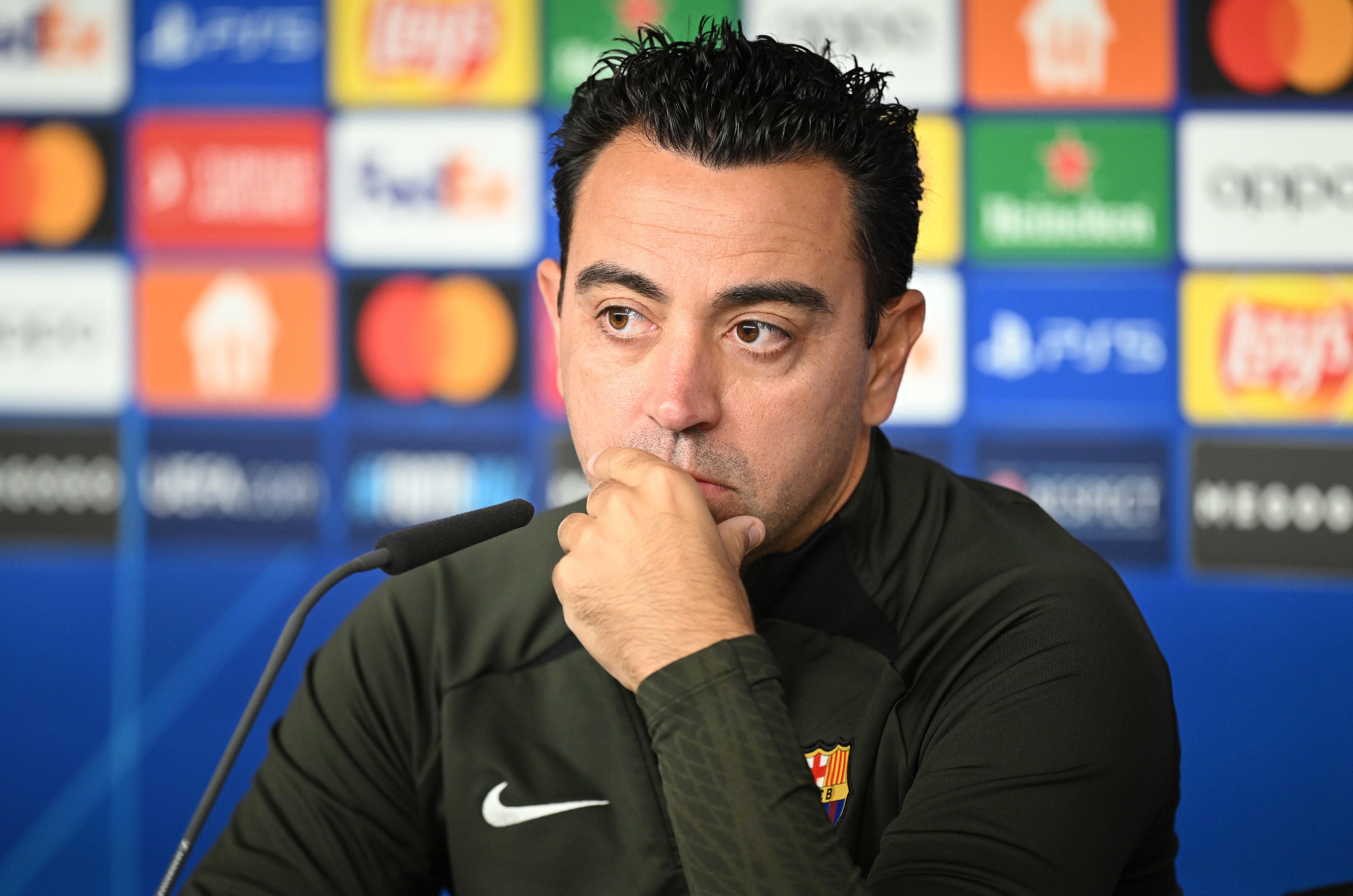 Xavi Hernández, en la rueda de prensa previa partido de Champions que enfrentará a Barça y Shakhtar Donetsk. (Photo by Stuart Franklin/Getty Images)