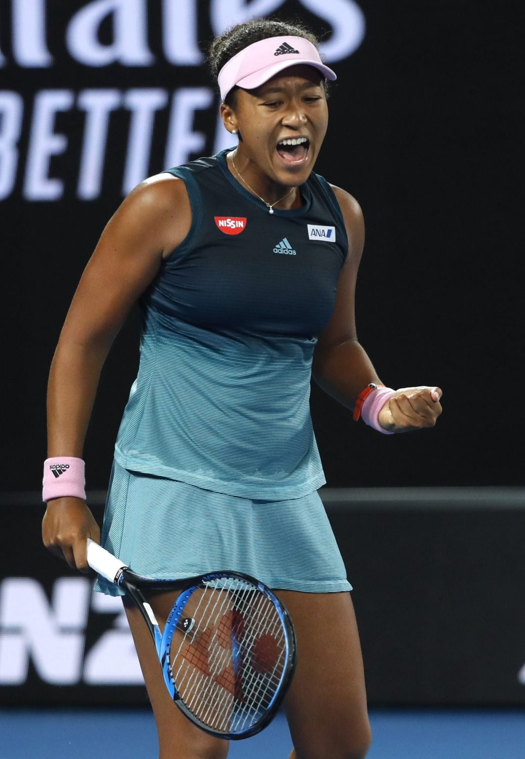 Naomi Osaka celebra un punto durante la final.