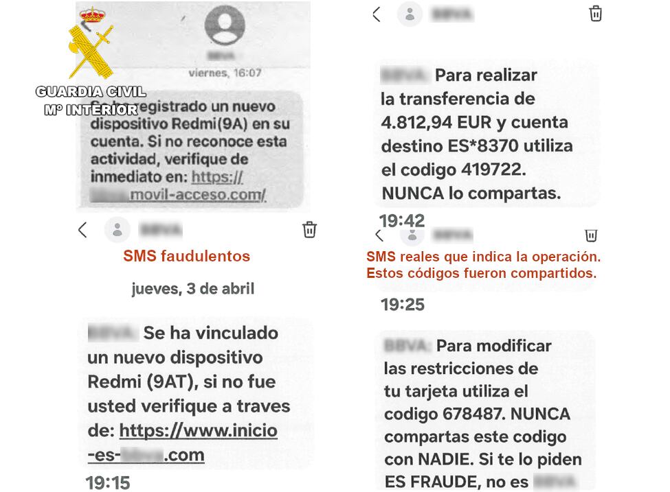 La Guardia Civil alerta de los SMS falsos y contabiliza 160.000 euros estafados en Cantabria