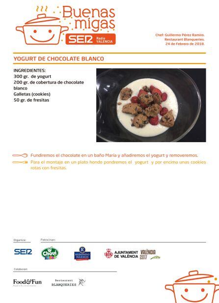 Receta del yogur de chocolate blanco