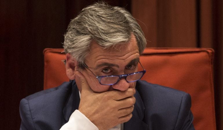 El director de la Oficina Antifraude de Cataluña, Daniel de Alfonso, durante su comparecencia hoy en el Parlamento de Cataluña.