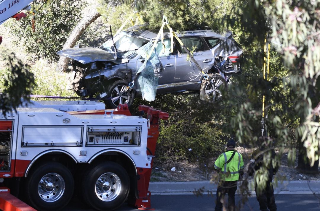 Así quedó el coche de Tiger Woods tras el accidente de tráfico