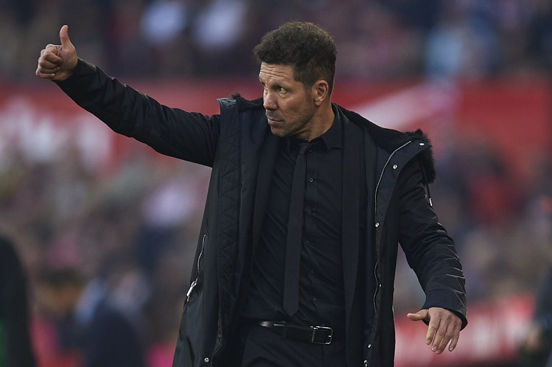 Diego Pablo Simeone, en una imagen en el último partido dirigido en el estadio Ramón Sánchez Pizjuán.