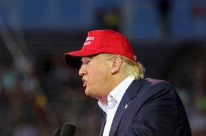 Republican presidential candidate Donald Trump speaks at a rally held in Ladd-Peebles stadium in Mobile, Alabama August 21, 2015.  REUTERS/Mike Brantley