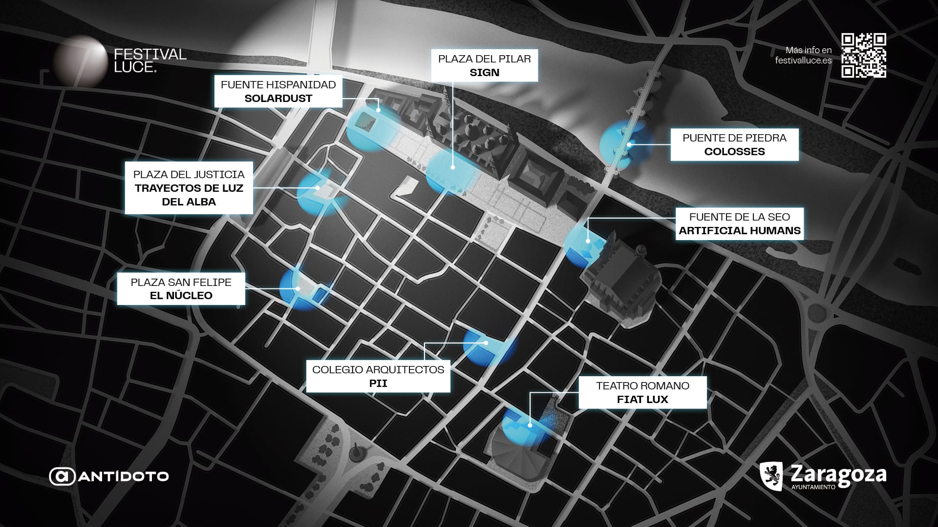 Zaragoza Luce: el mapa del festival de luz