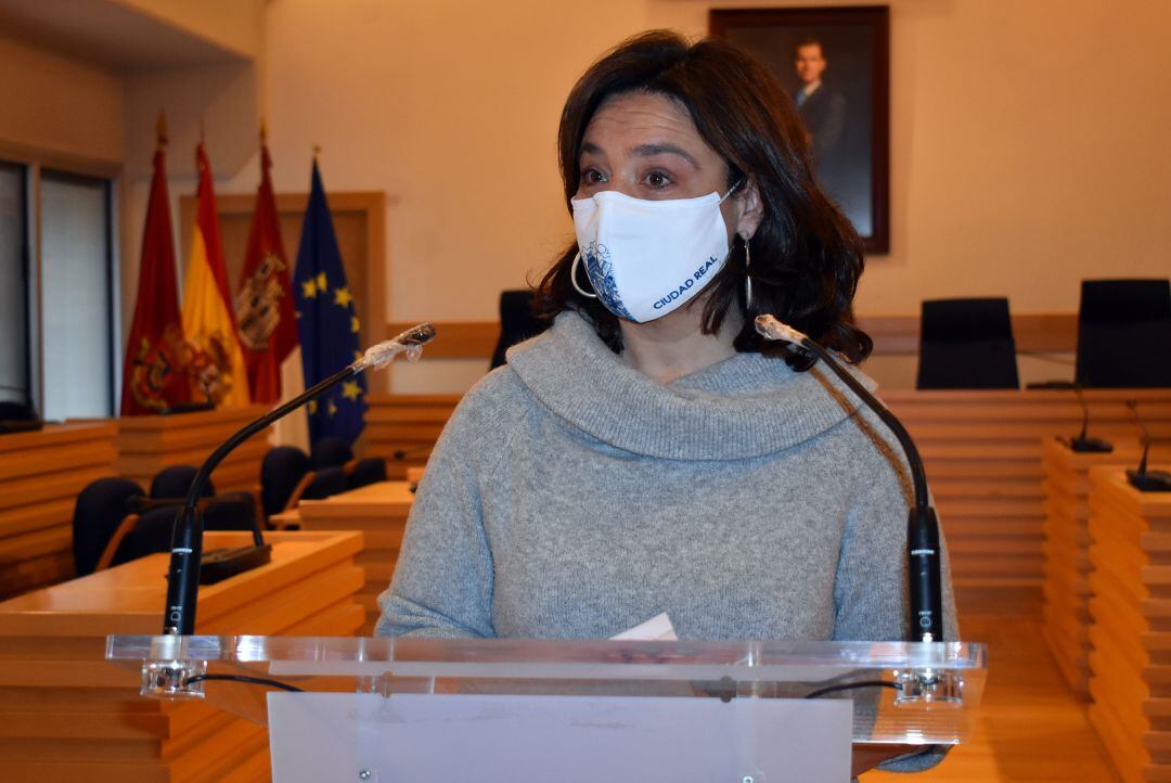 Pilar Zamora durante la comparecencia urgente que ha realizado este martes para anunciar la vuelta al nivel 3