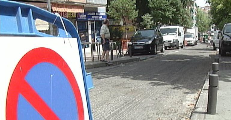 Obras en la calle Marquesa Viuda de Aldama de Alcobendas