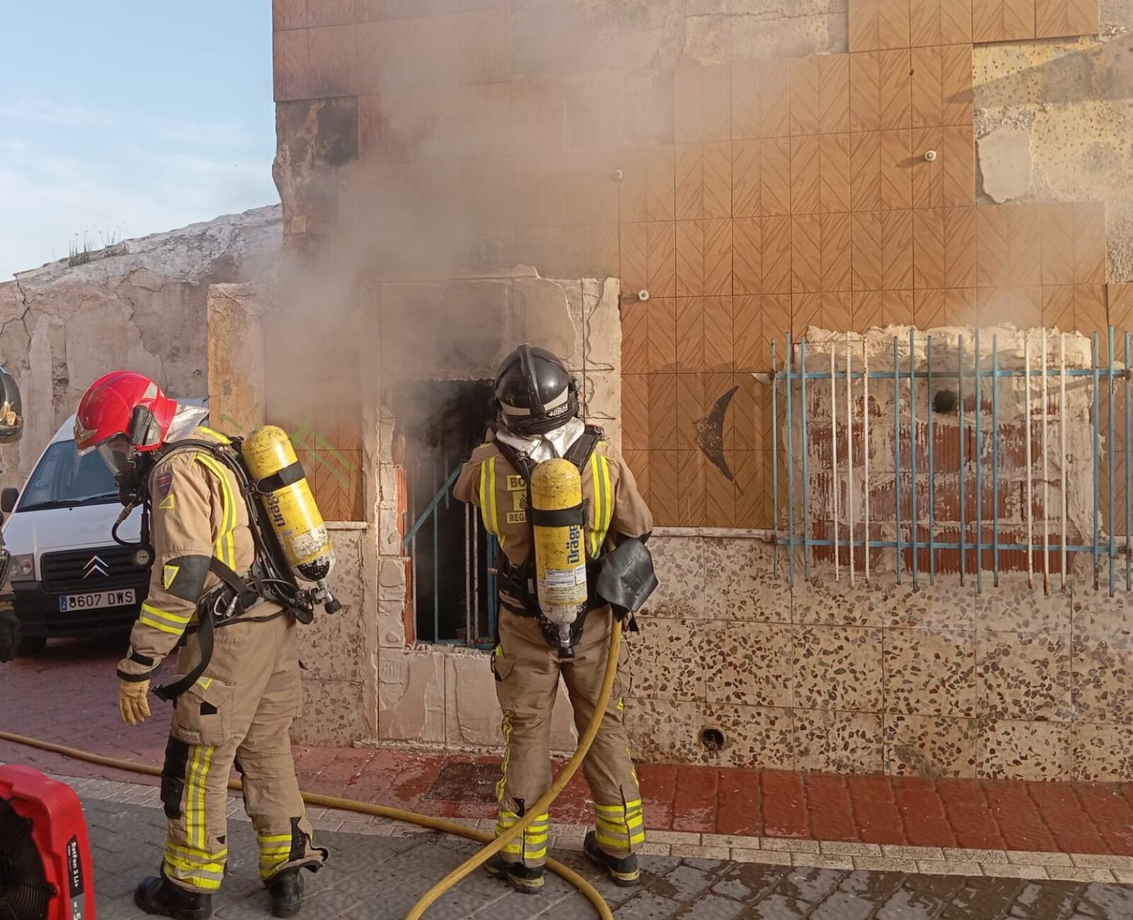 Incendio en una vivienda de Lorca
