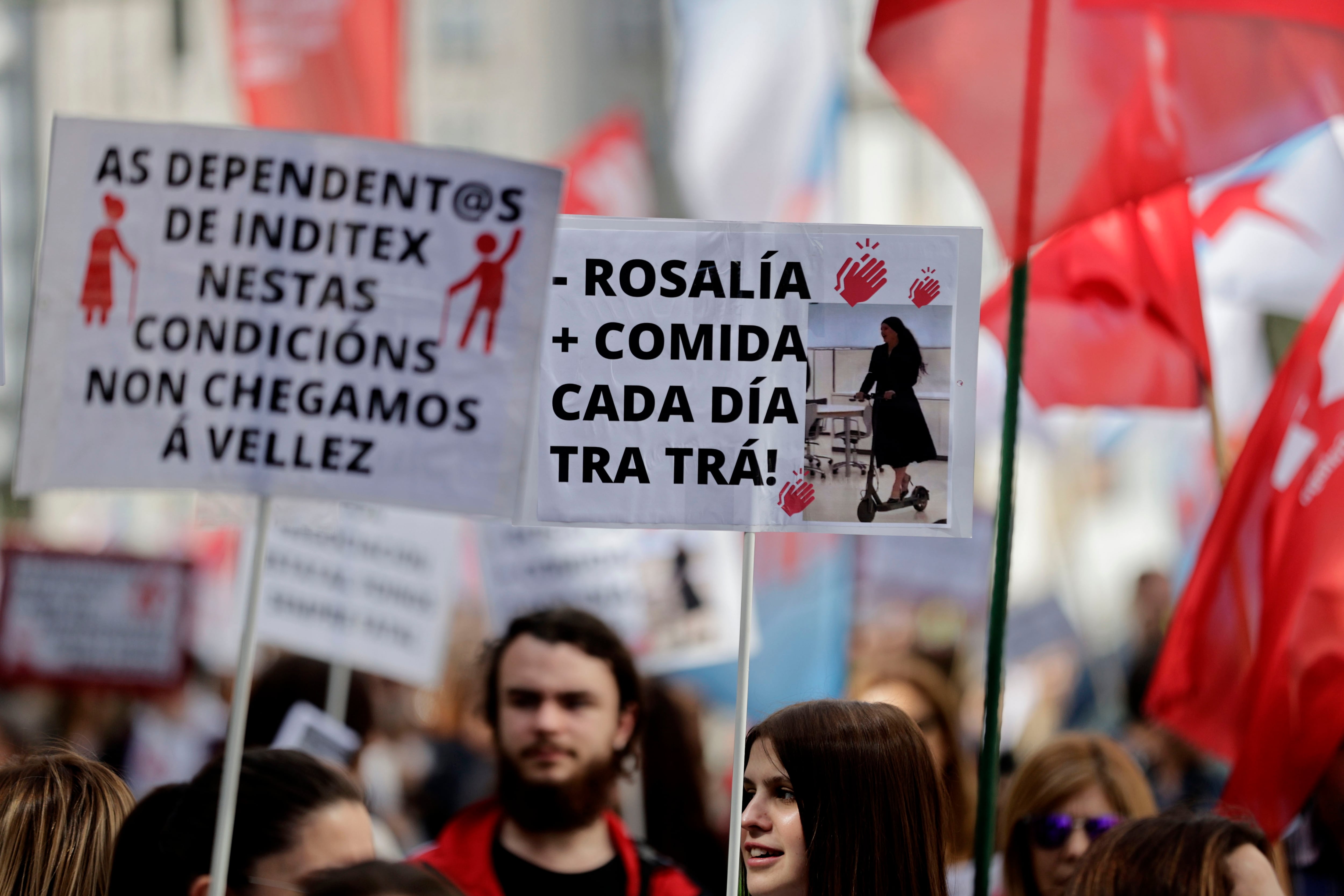 Manifestación de las trabajadoras y trabajadores de las tiendas del grupo Inditex