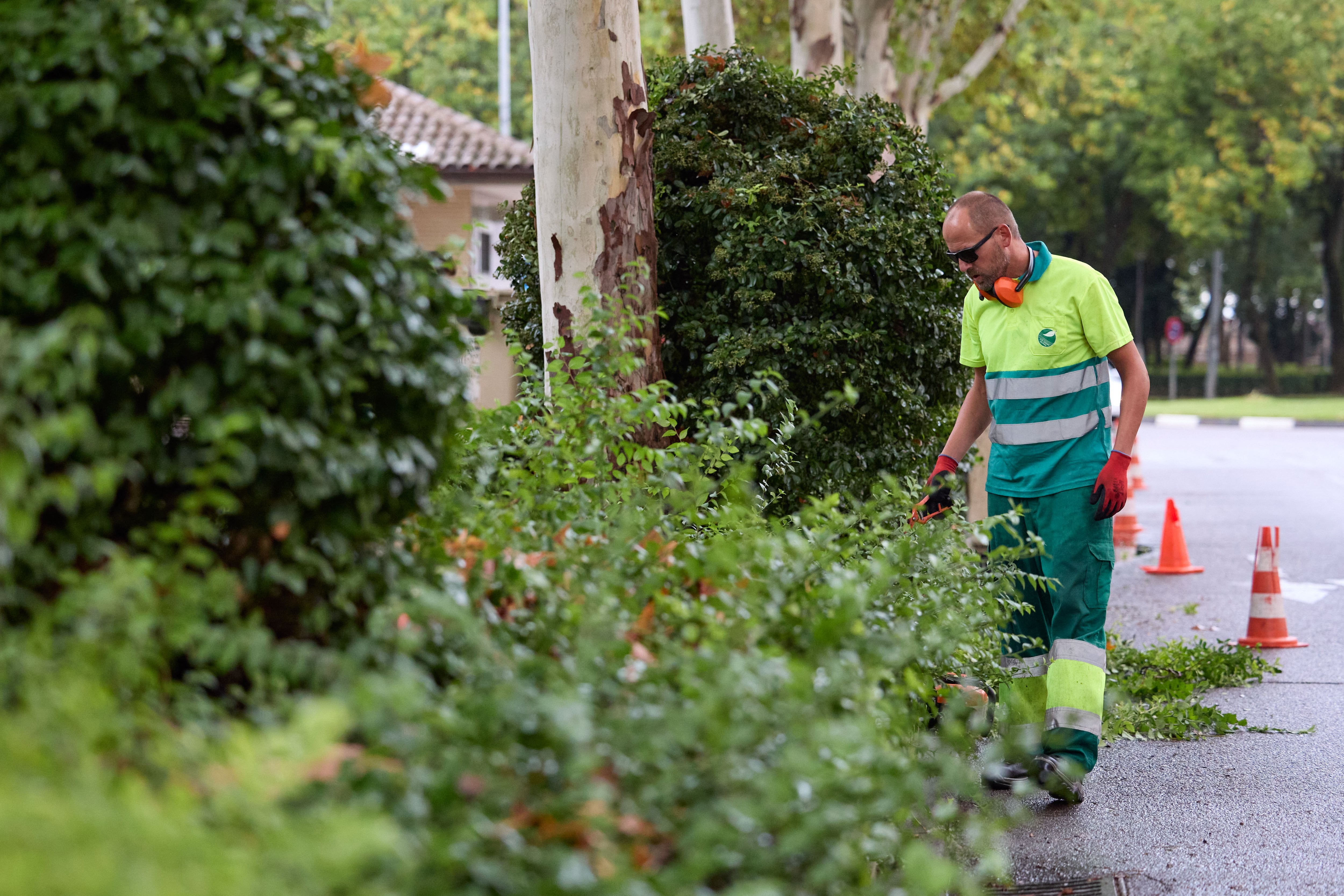 Un trabajador de la jardinería