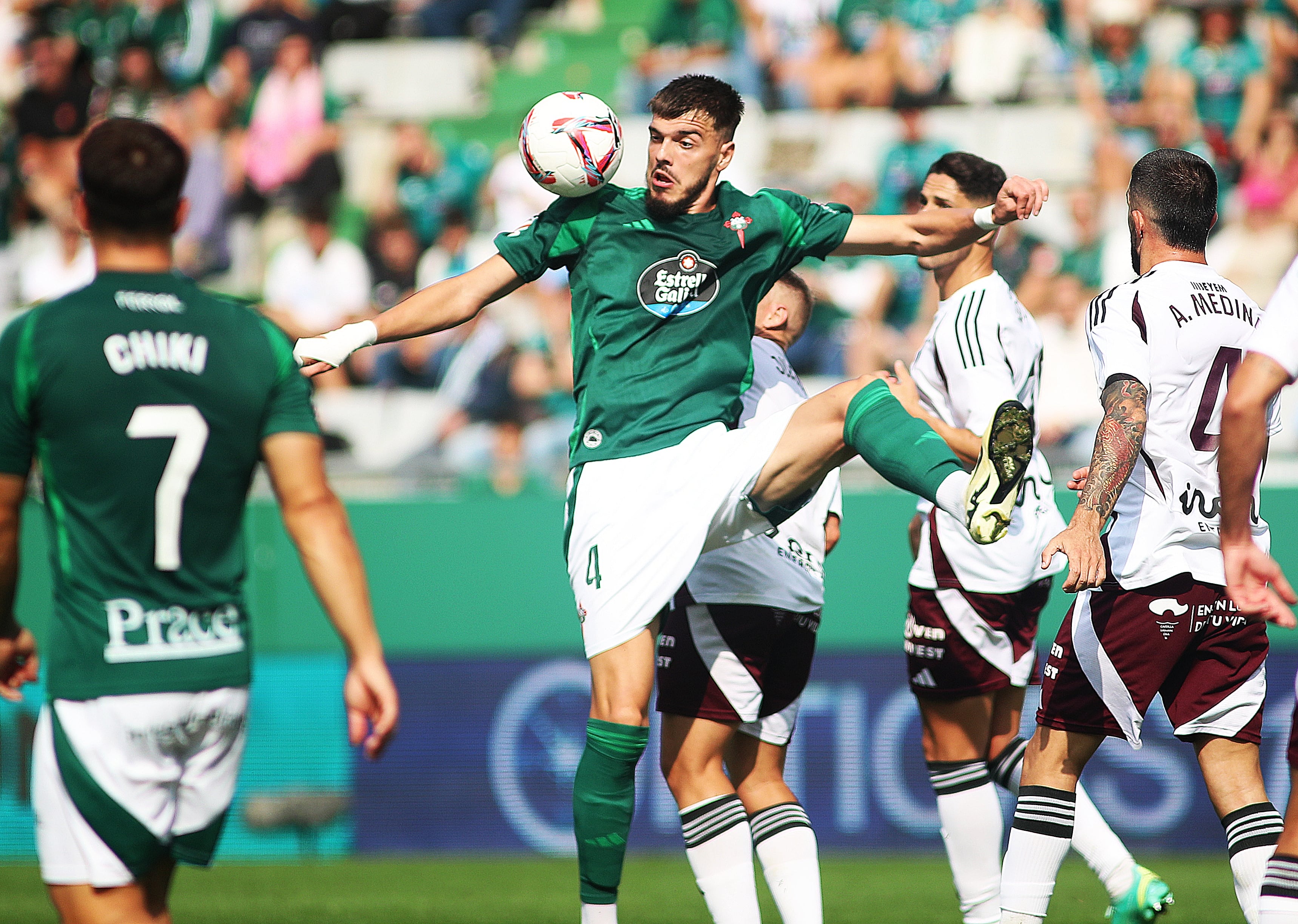 Aleksa Puric, en una imagen del Racing-Albacete en A Malata (foto: Raúl Lomba / Cadena SER)