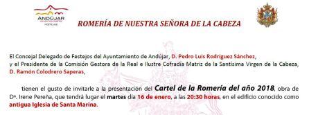 Invitación del Ayuntamiento y la Cofradía para la presentación del cartel